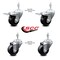 Service Caster 3.5 Inch Soft Rubber Wheel Swivel 3/8 Inch Stem Caster Total Lock Brake, 2PK SCC-TSTTL20S3514-SRS-381615-2-S-2 - alternate 1